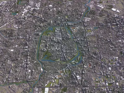 Hefei - 3D City Model Low-poly 3D model