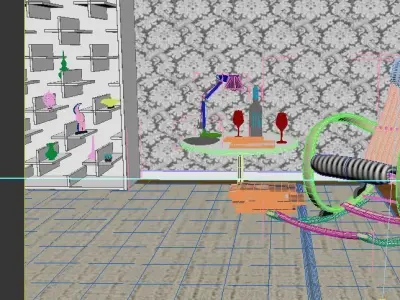 Resting Room Low-poly 3D model