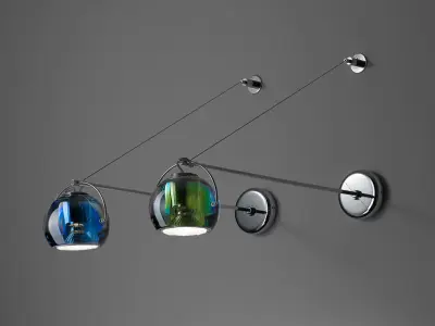BELUGA three light fixtures hanging on wall 3D model