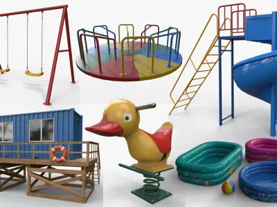 PBR Outdoor Playground Equipments - Mega Pack
