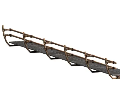 Sci-fi handrail railing footbridge 3D model