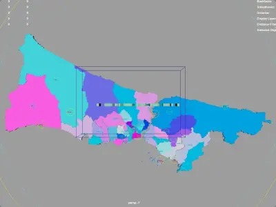 Istanbul  Marmara Region  Turkey map region geography political 3D model