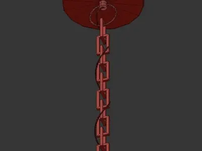 Bustaman six light chandelier in brass with shades 3D model