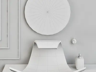 Bathroom plate with two circles 3D model