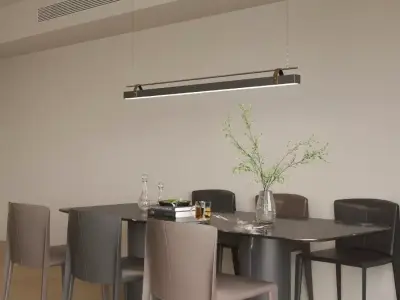 set of dining table and chairs 3D model