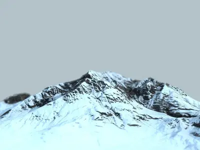 Snowy Montain Low-poly 3D model