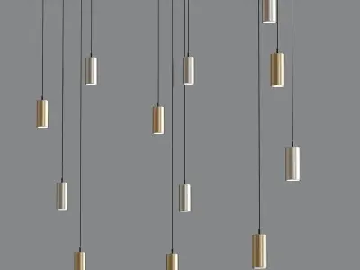 Mid Century Modern Suspension Chandelier 3D model