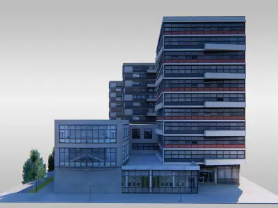 Communist Trinity Towers Low-poly 3D model