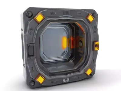 Futuristic SciFi Door Model Pack with Illuminated Details Low-poly 3D model