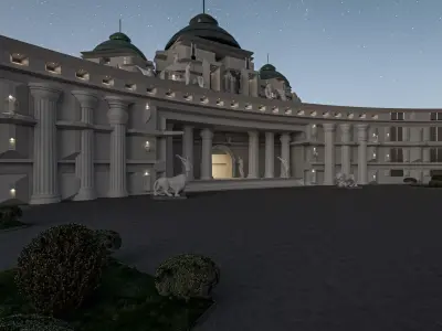 Grand Neoclassical Monumental Palace   Roman Architecture Low-poly 3D model