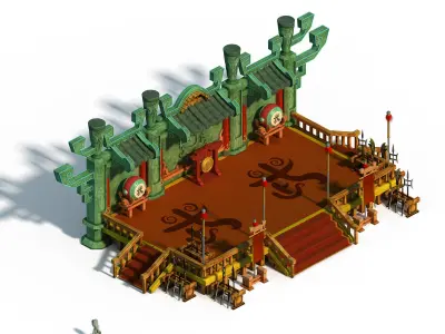 Game Gang Building - Martial Arts station 03 3D model