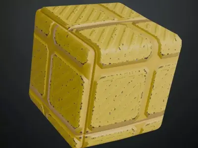 Yellow Metal Plate Sci-fi PBR Seamless Texture