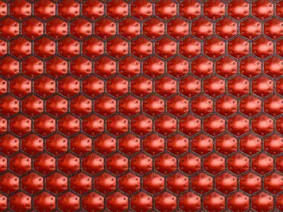 Red Sci-Fi Wall PBR Seamless Texture
