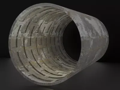 Concrete Tunnel Metro Low-poly 3D model