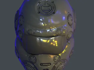 Gas mask helmet scifi Low-poly character art game space Low-poly Low-poly 3D model get
