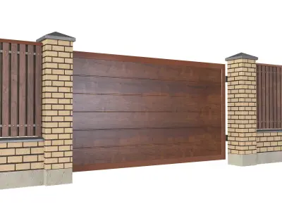 Brick fence 3D model