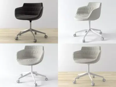 Flow armchair 5-star base 3D model