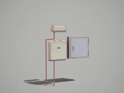 Fusebox electrical box Low-poly 3D model