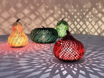 Pumpkin light Swirly Basket 3D print model