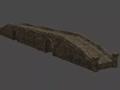Old Stone Bridge Low-poly 3D model