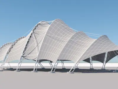 Tensile steel structure 3D model