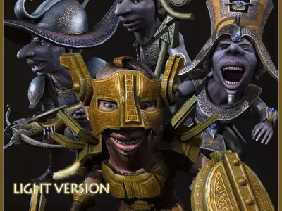 GNOMES ARMY  Light Version Low-poly 3D model