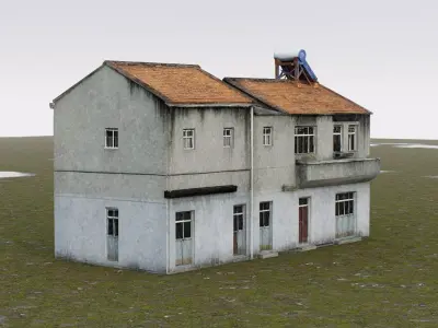 Rural Self-built House Low-poly 3D model