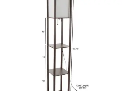 Edmundson Wood Column Floor Lamp - 2 Colour 3D model