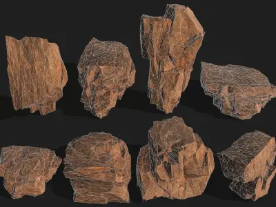 desert rocks - 3D Models PBR Pack 06 Low-poly 3D model