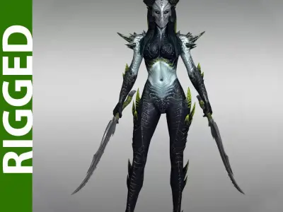 Vilespawn 3D Rigged Model 3D model