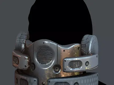 Gas mask helmet 3d model scifi Low-poly Low-poly 3D model Low-poly 3D model 53