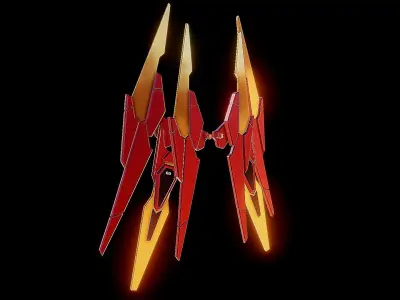 Robot Wings Low-poly 3D model 2
