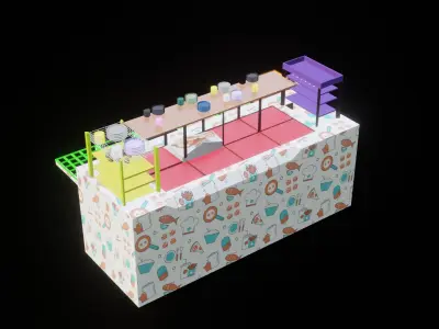 Canteen Equipment Low-poly 3D model