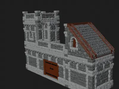 fantasy defence walls and entrance miniature 28mm tabletop games 3D print model