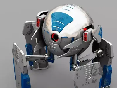 Ball Droid  rigged  - animated character 3D model