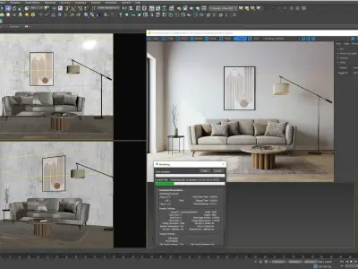 interior living room scene 55 3D model