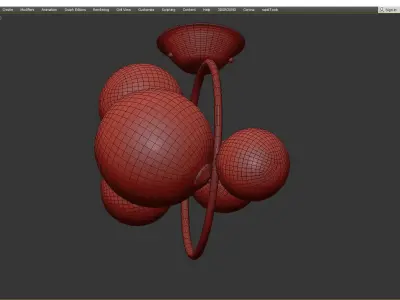 IONA Octo Ceiling 5 shades Low-poly 3D model