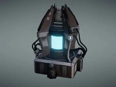 Generator futuristic lamp Low-poly 3D model