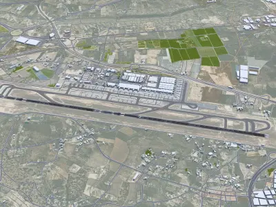 Alicante - Elche Airport 10km Low-poly 3D model