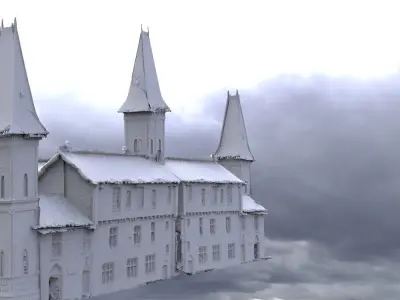 Medieval high fantasy street large 3D model