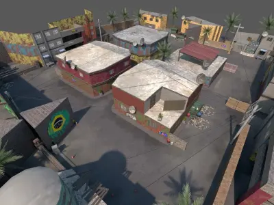 Favela Map - Cs Iceworld Layout - Mobile Compatible Game Ready Low-poly 3D model