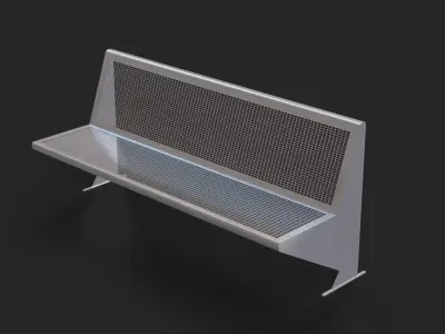 Cerdanyola Barcelona Bench Low-poly Low-poly 3D model