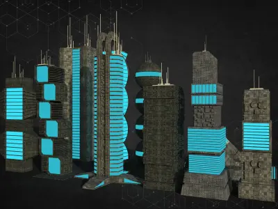 Sci-Fi Building Pack 3D model