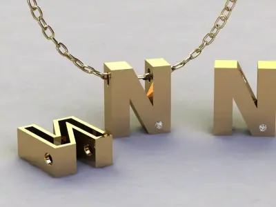 Alphabet N Pendant  3D print model
