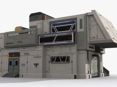 Sci-Fi Industrial x10 Low-poly 3D model