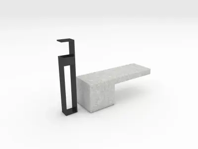 Bench Park 49 Low-poly 3D model