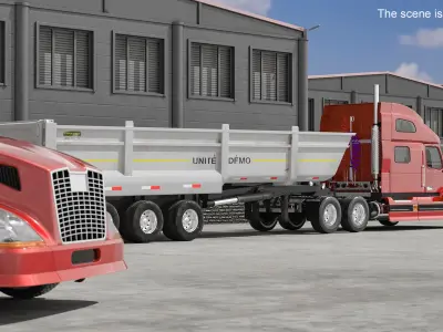  Semi Truck with Dump Trailer 