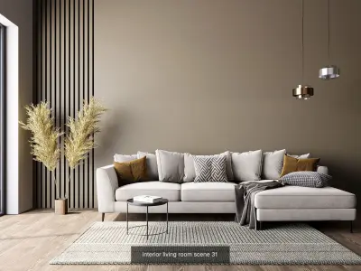 interior living room scene Vol 03 3D Model Pack