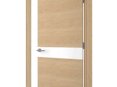 Door-021 wooden door with stripe 3D model