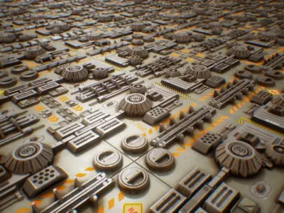 PBR Sci-Fi Industrial Texture 20 Low-poly 3D model